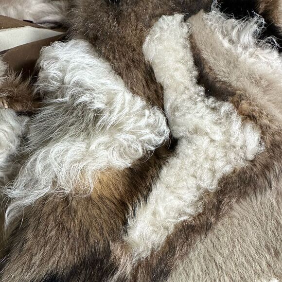 Ralph Lauren Collection ~ Fall 15 Geometric Multi Patchwork Lamb Shearling Vest - Picture 13 of 17